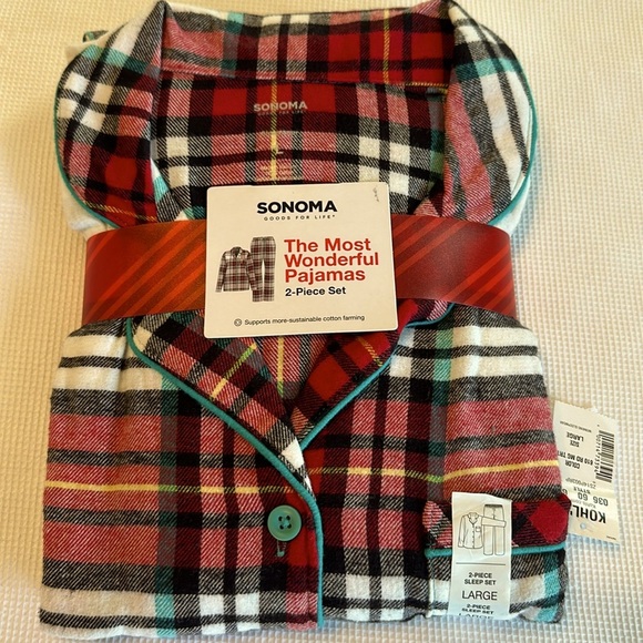 Sonoma 2 pieces Sleep Set size Large Red and White - Picture 1 of 9